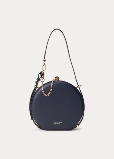 Bolsos Ralph Lauren Mujer Azul Marino - Calfskin Canteen - XWZEH7605